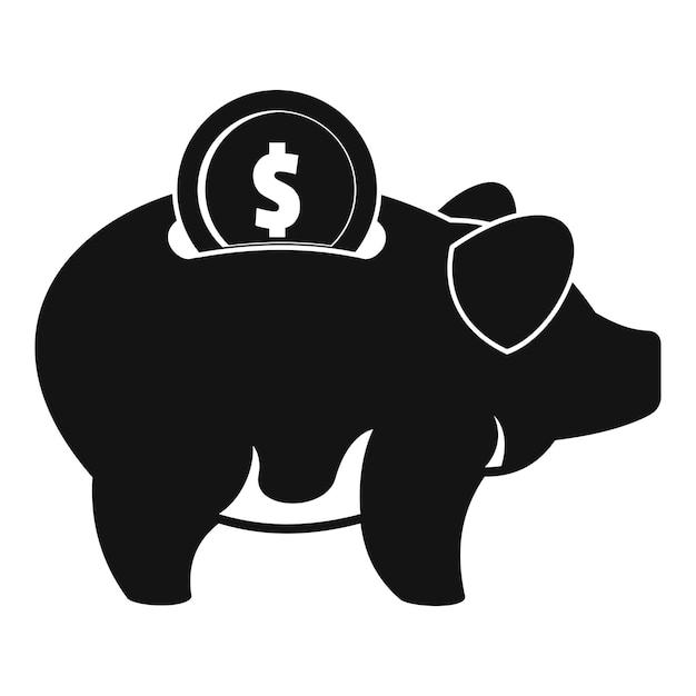 Icono de dinero de cerdo Ilustración simple de icono de vector de dinero de cerdo para web
