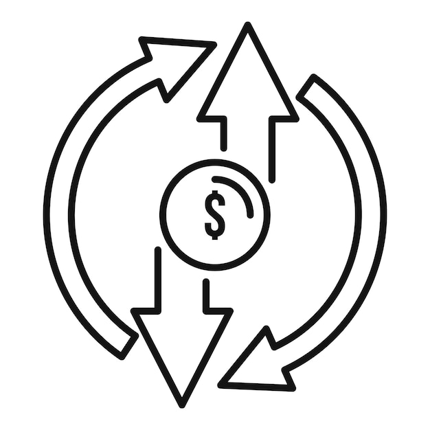 Icono de dinero de círculo de corredor Contorno Icono de vector de dinero de círculo de corredor para diseño web aislado sobre fondo blanco