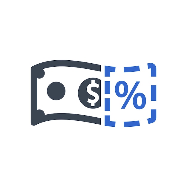 Icono de dinero de descuento