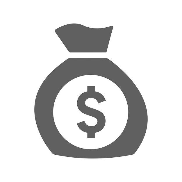 Icono de dinero en efectivo en dólares Gráficos vectoriales grises