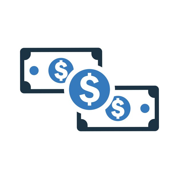 Icono de dinero en efectivo de moneda Diseño vectorial editable simple aislado en un fondo blanco