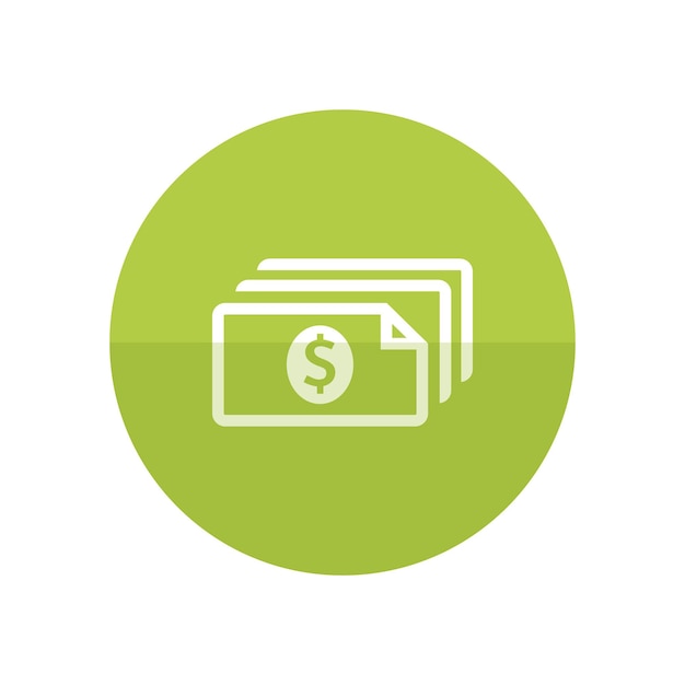 Icono de dinero en estilo de círculo de color plano Banca de riqueza financiera