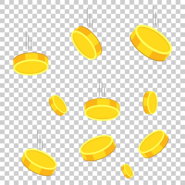 Icono de dinero en fondo aislado Ilustración vectorial de monedas en estilo plano Icones para diseño de sitio web