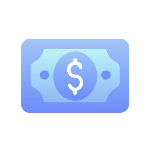 un icono de dinero icono de formas de color gradiente