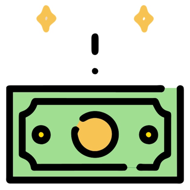 icono de dinero línea rota