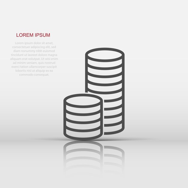 Icono de dinero Monedas negras ilustración vectorial plana