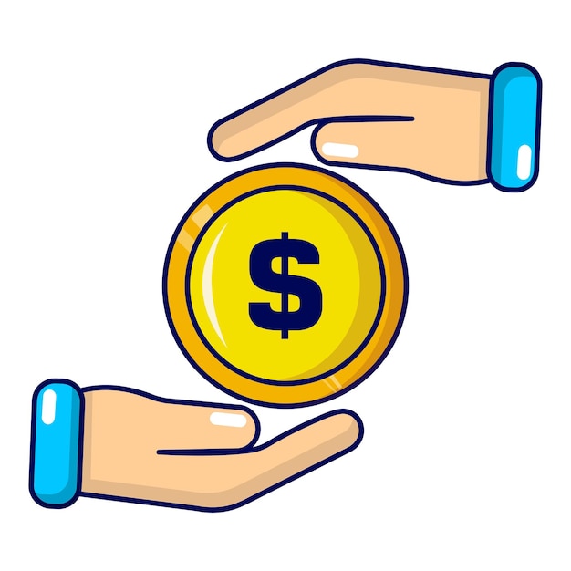 Icono de dinero de seguro Ilustración de dibujos animados de dinero de seguros Icono vectorial para la web