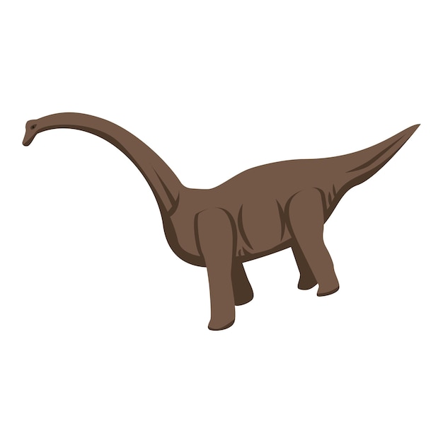 Icono de dinosaurio de cabeza larga Isométrico de icono de vector de dinosaurio de cabeza larga para diseño web aislado sobre fondo blanco