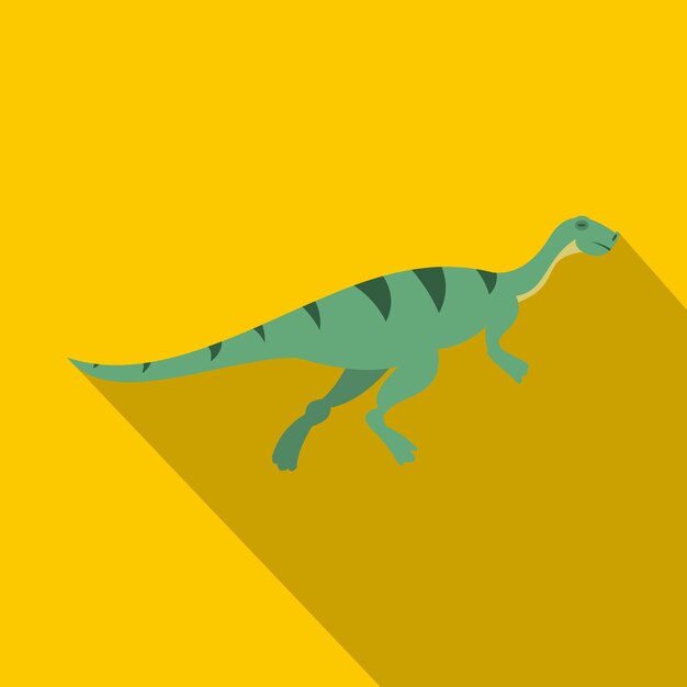 Vector Ícono de dinosaurio gallimimus ilustración plana del ícono vectorial de dinosaurio gallimimus para la web aislado en fondo amarillo