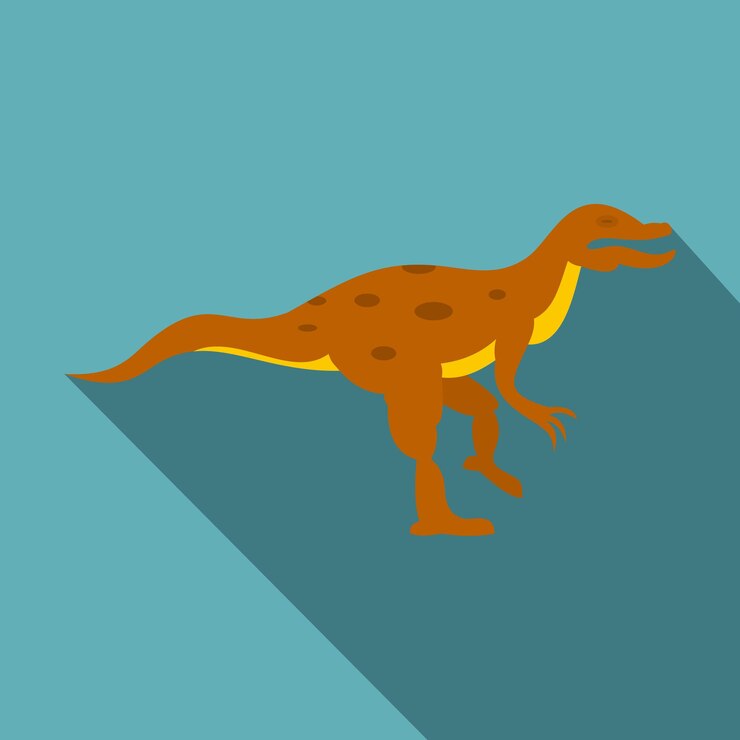 Vector icono de dinosaurio ornitópodo ilustración plana del icono vectorial de dinosaurio ornithópodo para la red aislado en fondo azul bebé