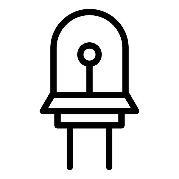 Icono de diodo eléctrico Icono de vector de diodo eléctrico de esquema para diseño web aislado sobre fondo blanco