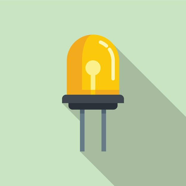 Icono de diodo de luz vector plano Componente de bombilla Energía eléctrica