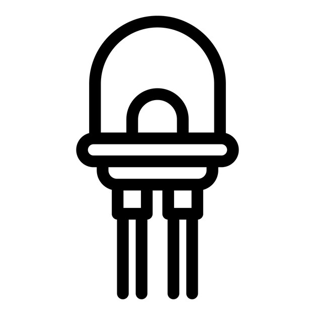 Icono de diodo de polaridad Icono de vector de diodo de polaridad de contorno para diseño web aislado sobre fondo blanco