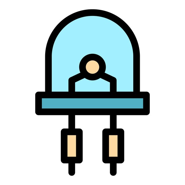 Icono de diodo de potencia Contorno del ícono vectorial de diudo de potencia Color plano aislado