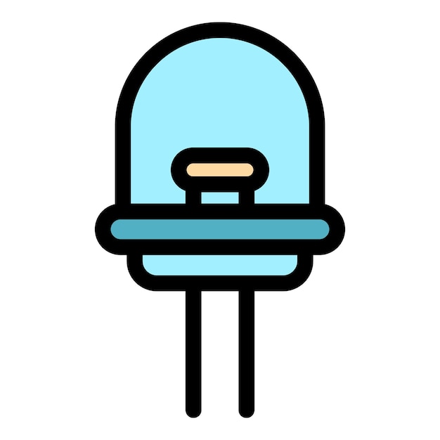 Icono del diodo de voltaje Contorno del vector del diodo del voltaje Icono del color plano aislado