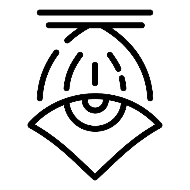 Icono de dioptría de ojos Icono de vector de dioptría de ojos de contorno para diseño web aislado sobre fondo blanco