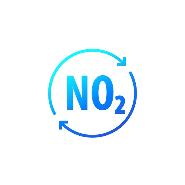 Icono de dióxido de nitrógeno NO2 con flechas