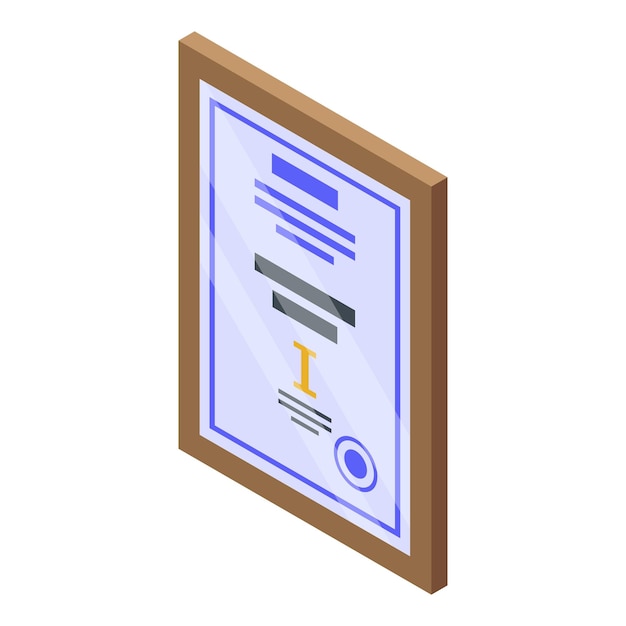 Icono de diploma bancario Isométrico del icono de vector de diploma bancario para diseño web aislado sobre fondo blanco