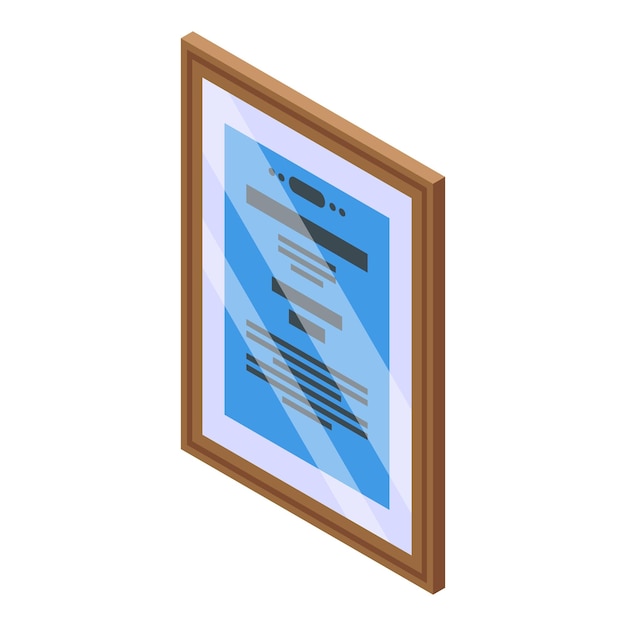 Icono de diploma de concesión Isométrico de icono de vector de diploma de concesión para diseño web aislado sobre fondo blanco