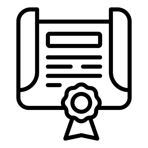 Icono de diploma escolar Contorno icono de vector de diploma escolar para diseño web aislado sobre fondo blanco