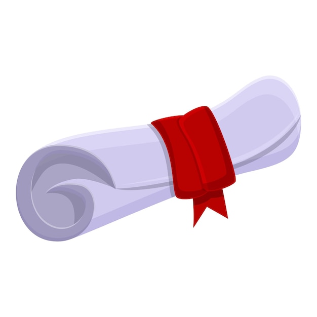 Icono de diploma de graduación Caricatura de icono de vector de diploma de graduación para diseño web aislado sobre fondo blanco