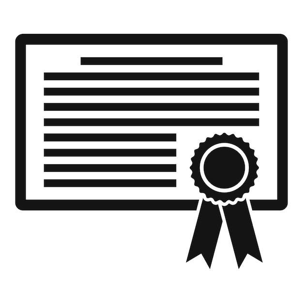 Icono de diploma de graduación de pasantía Ilustración simple del icono de vector de diploma de graduación de pasantía para diseño web aislado sobre fondo blanco