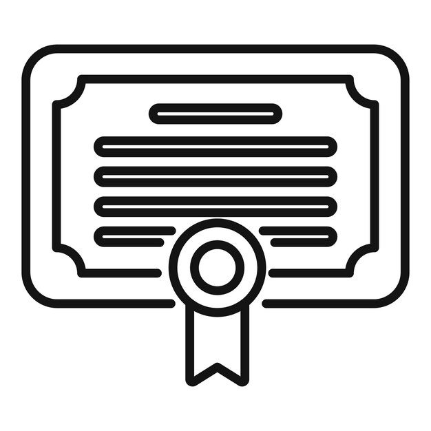Icono de diploma de habilidad profesional vector de contorno Estudio de educación Premio universitario