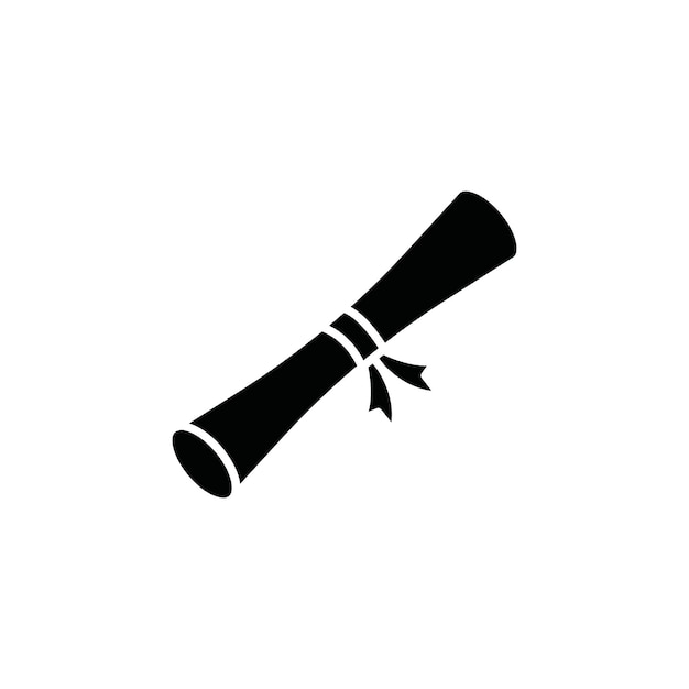 Ícono de diploma Ilustración de línea delgada plana vectorial