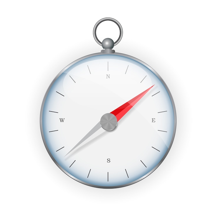 Vector icono de dirección de la brújula para diseño web aislado