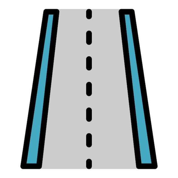 Icono de la dirección de la carretera Contorno del Icono del vector de la direccion de la carretera Color plano aislado