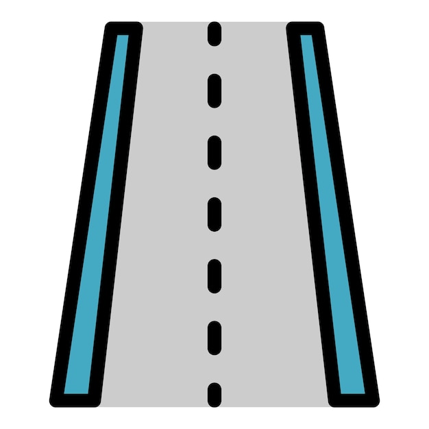 Vector icono de la dirección de la carretera contorno del icono del vector de la direccion de la carretera color plano aislado