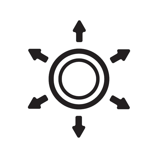 Ícono de dirección de decisión de la flecha Vector negro