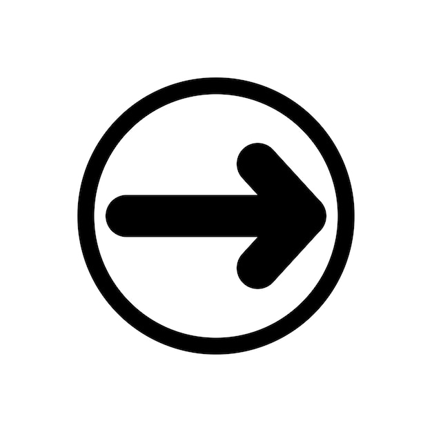 Ícono de dirección de la flecha en círculo
