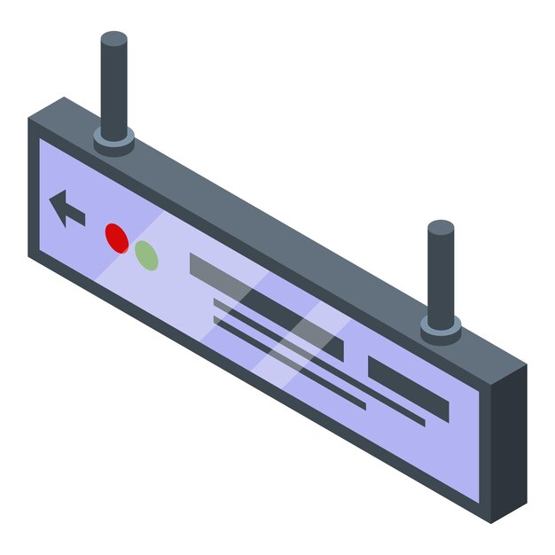 Icono de dirección de tren eléctrico isométrico de icono de vector de dirección de tren eléctrico para diseño web aislado sobre fondo blanco