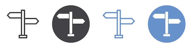 Icono de direcciones Arte plano en blanco y negro aislado