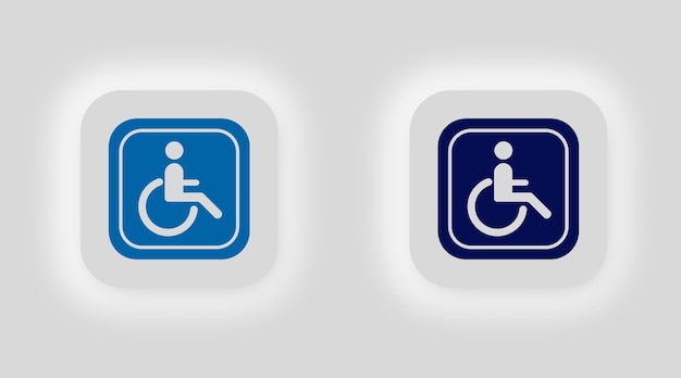 Icono de discapacidad discapacitado Hombre en silla de ruedas ilustración símbolo vector de estacionamiento