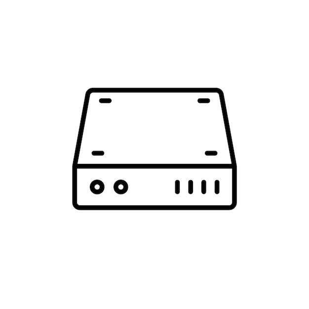 Icono de disco duro perfecto para almacenamiento de datos y computación