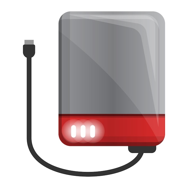 Icono de disco duro USB Caricatura de icono de vector de disco duro USB para diseño web aislado sobre fondo blanco
