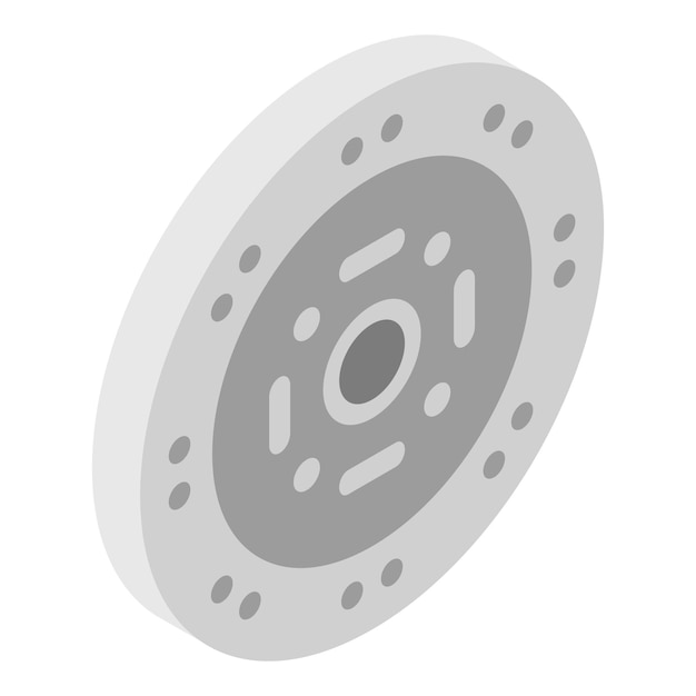 Icono de disco de embrague de coche Isométrico del icono de vector de disco de embrague de coche para diseño web aislado sobre fondo blanco