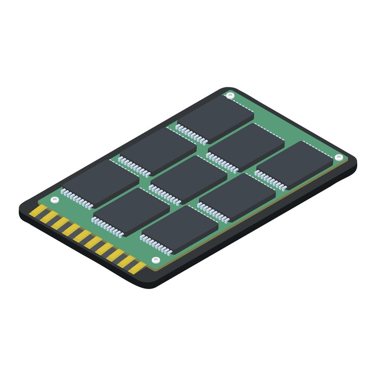 Vector icono de disco ssd isométrico del icono vectorial de disco ssd para diseño web aislado en fondo blanco