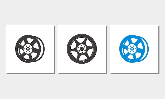 Icono de discos de rueda de llanta de coche, logotipo aislado sobre fondo blanco