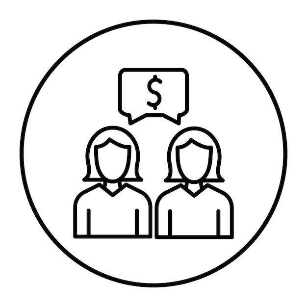 Ícono de discusión del presupuesto