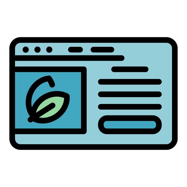 Icono del diseñador de paisajes web Contorno del diseñador del paisajes web Icono vectorial de color plano aislado
