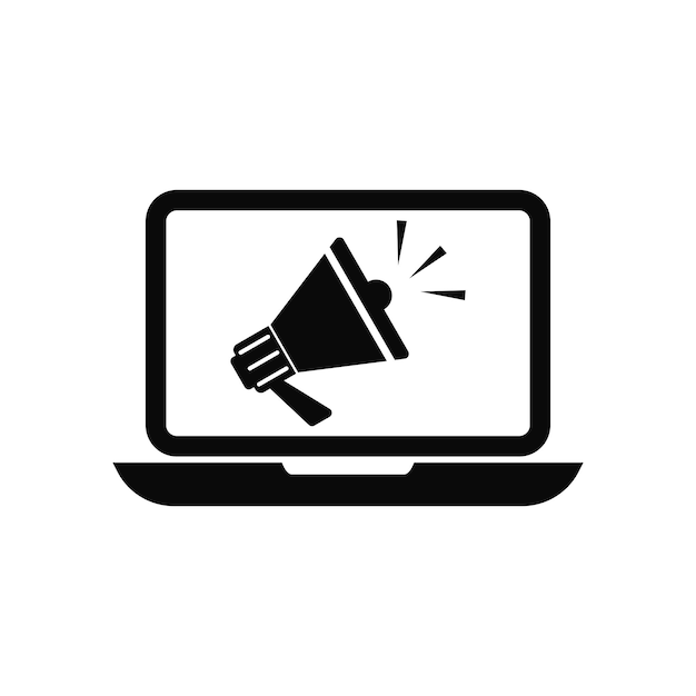icono de diseño de campaña de marketing en línea vector sobre fondo blanco