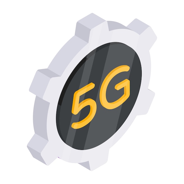Icono de diseño de color de la configuración de 5g