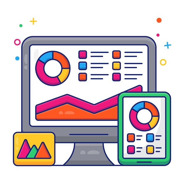 Un icono de diseño coloreado de diseño gráfico