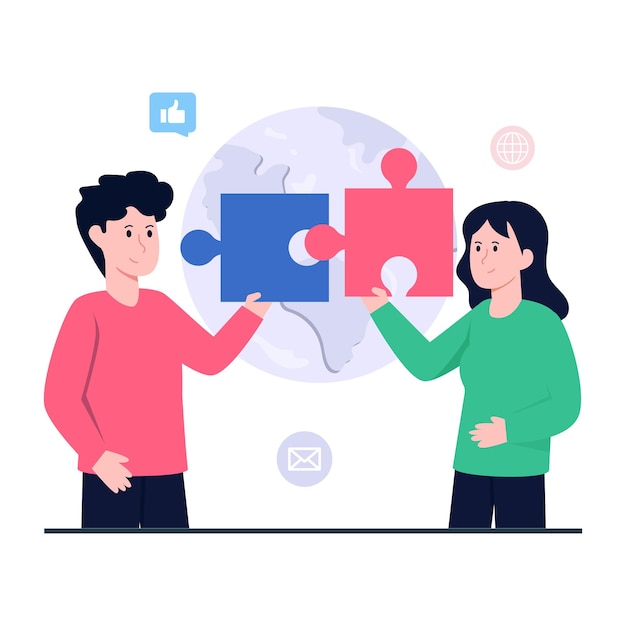Un ícono de diseño coloreado de resolución de problemas