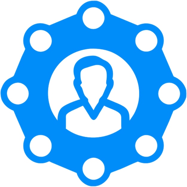 un icono de diseño de concepto para una red social que destaca los perfiles de usuario y el icono de personalización