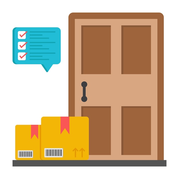 Icono de diseño conceptual de la entrega de la puerta