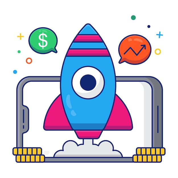 Icono de diseño creativo del lanzamiento móvil